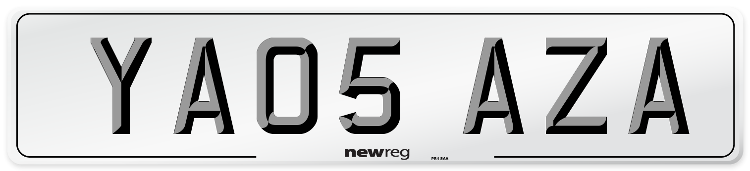 YA05 AZA Number Plate from New Reg